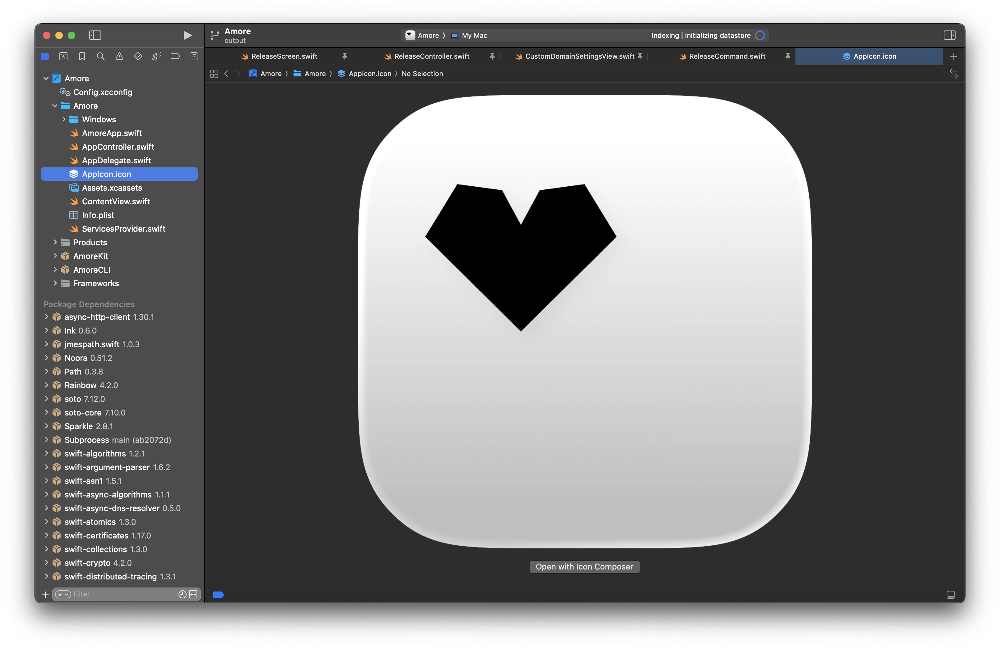 Xcode with AppIcon.icon